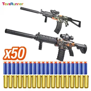 Shell Ejecting Toy Gun Soft Bullet Yellow Air Soft Children Pretend Mini Model Shooter Rifle Shell Ejecting Toy Gun With Bullet