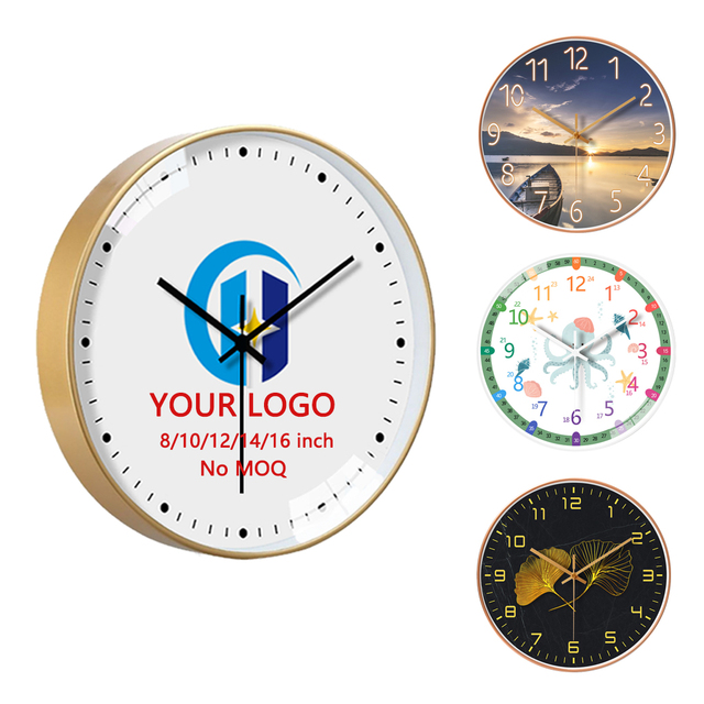 Modern Home Decor Trendy Colorful Quartz Digital Wall Clock Single Face Abstract UV Printed Tempered Glass Antique Mute Needle