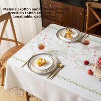 Nappe brodée haut de gamme de style rétro français de luxe américain Tissu de couverture carré fait à la main pour hôtels restaurants maisons