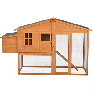 Poulailler extérieur moderne et luxueux en bois et acier inoxydable, écologique, résistant à l'eau et durable, avec boîte à œufs et cage pour poules. - Product Image 2