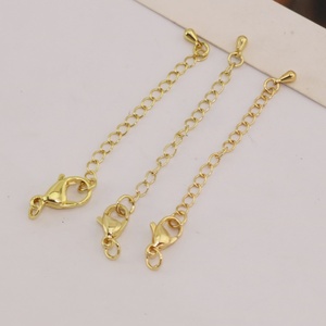 18K Gold Plated Brass <strong>Jewelry</strong> Making Findings Set 5cm Extension Chains with <strong>Lobster</strong> Clasps Necklace &amp; Bracelet Tail Extender - Product Image 4