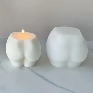 Hot Selling Body Buttock Shape Scented Candle DIY Silicone Mould Homemade Ass Shape Silicone Candle Mold