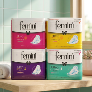 Femini Ultra Night Sanitary Pads 10 Pcs Long Length Overnight High Absorbency Medical Grade Class II Soft Breathable Standard - Product Image 3