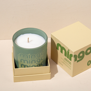 Bougie parfumée au citron AIKUN, en verre vert, avec logo personnalisé, en cire de soja, pour cadeau de Noël de luxe - Product Image 1