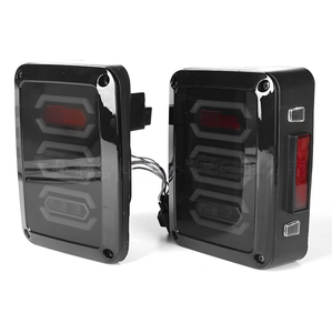 ไฟท้าย LED สำหรับรถจี๊ปแรงเลอร์ <span class=keywords><strong>2007</strong></span>+ JK พร้อมเลนส์รมดำ ไฟท้าย LED พร้อมไฟถอยหลังและไฟเตือน - Product Image 4