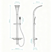 Ensemble de douche à panneau de douches murales de luxe modernes avec étagères ensemble de système de douche à vanne thermostatique intelligente pour salle de bain d'hôtel