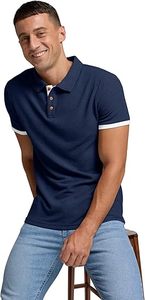 Chemises de golf pour hommes Polos décontractés à manches courtes en tricot gaufré pour hommes Polos actifs pour hommes - Product Image 3