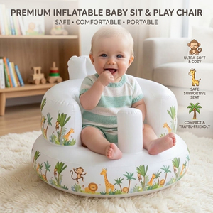 Sofá Inflable Moderno para Bebés, Diseño de Jungla, Portátil, para Mayores de <span class=keywords><strong>3</strong></span> Meses, PVC de Alta Resistencia, Unisex, Fácil de Inflar, para Dormitorio o Uso en Exteriores - Product Image 4