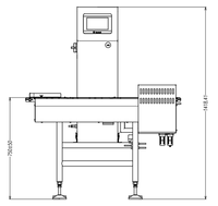 Machine de contrôle de poids en ligne 180 pièces/min avec lampe d'avertissement et signal sonore pour le processus de remplissage de pots de crème cosmétique