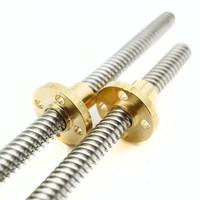 Tr8X8 Ball Screw with Bearing 100mm Stainless Steel Brass Nut Factory Direct Customized 1 Year Warranty