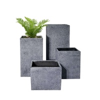 Pots de plantes classiques nordiques en fibre de verre, grands, pour l'extérieur et l'intérieur, jardin domestique, écologiques, durables, vente en gros