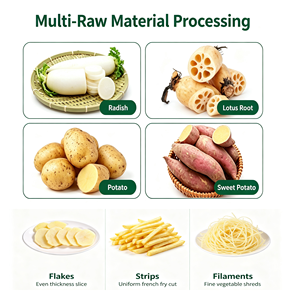 Multifunctional Root <b>Vegetable</b> Processor Automatic Potato Carrot Peeling Washing Slicing Machine for Food Processing Plant - Product Image 6