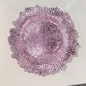 Platos Base Decorativos Elegantes para Bodas, Platos Base de Esponja Floral Irregular para Platos de Cena, Platos Base de Plástico Rosa Tipo Arrecife al por Mayor - Product Image 6