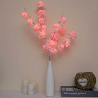 Lumière LED en forme de branche de fleur artificielle, orchidée Phalaenopsis, alimentée par piles, pour la décoration de la maison, des mariages, des fêtes en intérieur, des tables, des vases