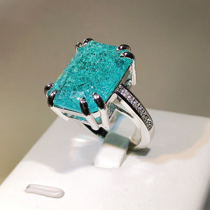 New Ice Flower Cut Cubic Zirconia <b>Ring</b> Fashion Simulated <b>Diamond</b> Engagement <b>Ring</b> European American Women Fine Jewelry - Product Image 6