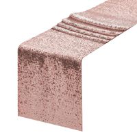Chemin de table en sequins or rose, 12x108 pouces, décoration de table scintillante pour mariage, fête, anniversaire, événements