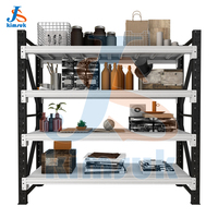 Étagère en acier légère à 5 niveaux réglables, avec profilés perforés, pour rangement domestique, garage, atelier, protection contre la corrosion, organisateur
