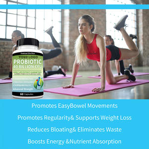 Oem Natuurlijke Darmgezondheidssupplementen 40 Miljard Cfu Dagelijkse Probiotische Capsules Voor Volwassenen Helpt Een Gezonde Darmfunctie Te Ondersteunen - Product Image 2