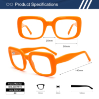 Monture optique carrée épaisse en bio-acétate OEM ODM, monture de lunettes rétro surdimensionnée, logo personnalisé, multicolore, vente en gros