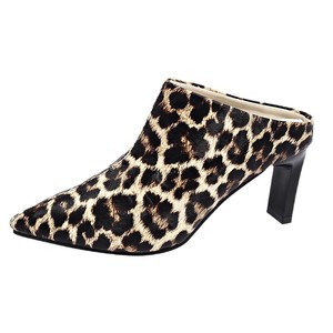European American <b>Leopard</b> Print Thick Heel Sexy Toe <b>Slippers</b> Autumn New Arrival Pointed Toe High Heel <b>Slippers</b> for Women - Product Image 5