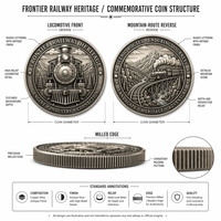 Pièce de monnaie commémorative personnalisée en relief, Locomotive à vapeur du patrimoine ferroviaire des frontières, Pièce de défi, Cadeau souvenir, Vente en gros directe usine