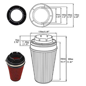 Kit d'admission d'air Chevrolet 11.9 303MM avec filtre champignon pour amélioration des performances - Product Image 5