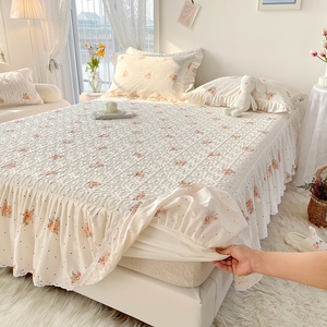 Accogliente gonna da letto 3 pezzi con stampa floreale trapuntata a molla - Product Image 6