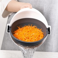 Keukenhulpjes Fruit Groente Gereedschap 9-in-1 Multifunctionele Groentesnijder Rasp Handbeschermer Groenterasp met Afdruipbak
