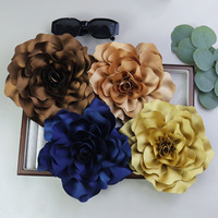 Bros Bunga Mawar Satin Tiga Dimensi Buatan Tangan 20 cm, Laris Manis, Cocok untuk Setelan Wanita, Fashionable