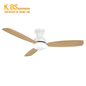 Ventilador de techo inteligente de madera de montaje empotrado de 44 pulgadas con luz y control remoto - Product Image 1