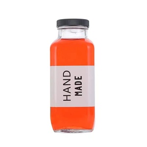 Verre à shot de 300 ml, transparent, style français, pour jus pressé à froid, bouteille de brandy, bouchon à vis en aluminium, sérigraphié, marque HCP - Product Image 1