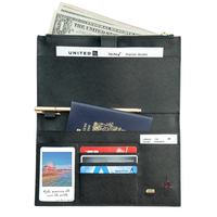 Portefeuille de voyage en cuir PU texturé Saffiano, grande capacité, personnalisable avec logo, pour passeport, cartes, billets et documents