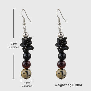 Ensemble de bijoux tendance pour femmes, collier/boucles d'oreilles/bracelet en obsidienne noire, agate rouge, onyx noir naturel, œil de tigre - Product Image 4