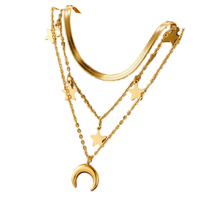 2024 Trend Hip Hop Estilo punk chapado en oro de 18 quilates con regalo de circón Collar en capas de acero de titanio para mujer - Product Image 1