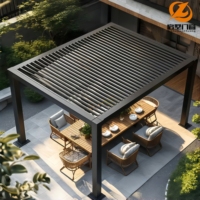 Pergola à lames orientables en aluminium robuste, imperméable, résistante au vent et au soleil, pour piscine et terrasse
