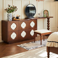 Nouvelle coiffeuse haut de gamme en bois massif, design simple et moderne, avec armoire intégrée, pour salon, écologique et polyvalente