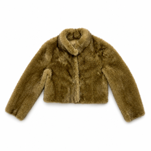Abrigo corto casual de invierno para mujer, cálido, con cuello mandarín, de una sola botonadura, de piel sintética, teñido liso, holgado, estilo Teddy - Product Image 3