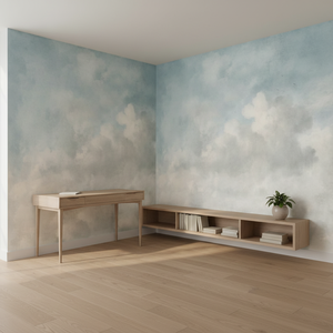 <span class=keywords><strong>Papier</strong></span> <span class=keywords><strong>peint</strong></span> décoratif mural Forêt tropicale verte Ciel bleu Nuages blancs, Murales personnalisables sur le thème de la nature verte - Product Image 5