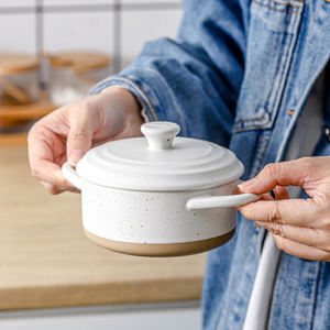 <span class=keywords><strong>2025</strong></span> 새로운 도착 세라믹 미니 캐서롤 뚜껑 15 온스 조리기구 1 인 식사를 위한 세련된 디자인 - Product Image 6