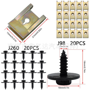 J260 J98 <b>Car</b> <b>Clip</b> Fastener Zinc Plated Self Tapping Screw 20Pcs For Mercedes Benz Repair - Product Image 1