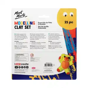 Mont Marte Kids Colour Modelling Clay Set w/Moulds 21pce modelling clay for kids