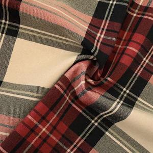 Caqui escocés estiramiento TELA ESCOCESA Poliéster Viscosa Spandex hilo teñido Pantalones de <span class=keywords><strong>mujer</strong></span> abrigo vestido sombrero ropa para niños - Product Image 2