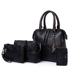 Luxe Pu cuir dames Shopping sac à main mère sac à bandoulière pochette multi-fonctionnel femmes sac à main avec gland chaud 4 pièces en 1 ensemble - Product Image 5