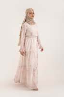 Robe traditionnelle de prière islamique, haut de gamme, vêtements ethniques, arabe, imprimé Floral, mousseline à plusieurs niveaux, Abaya, Hijab, dubaï, Robe musulmane, Ramadan