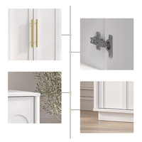 Buffet autoportant en MDF, hauteur réglable, design moderne et luxueux, grande capacité de rangement, avec quatre portes