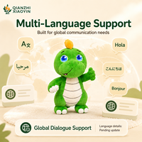 Peluche Dinosaure Vert IA à Picots Jaunes, Clonage Vocal ChatGPT 69 Langues, Mémoire Longue Durée, Compagnon Émotionnel pour Enfants 2.4G
