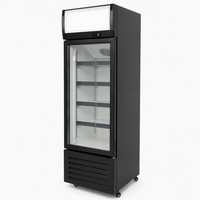 Réfrigérateur commercial pour boissons avec éclairage LED, contrôleur numérique, porte vitrée simple, réfrigérateur vertical pour café