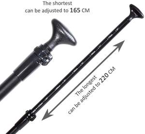 Pagaie de <span class=keywords><strong>SUP</strong></span> gonflable GUETIO légère et réglable en fibre de carbone pour les eaux offshore - Product Image 3