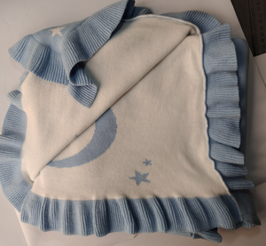 <span class=keywords><strong>Manta</strong></span> de Bebé Tejida Personalizada, <span class=keywords><strong>Manta</strong></span> Jacquard con Estampado de Luna y Estrellas, <span class=keywords><strong>Manta</strong></span> Envolvente con Volantes, Reversible, 100% Algodón, Cubre Cuna de Doble Cara - Product Image 6