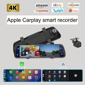 Carplay streaming phương tiện truyền thông lái xe máy ghi âm phía trước và phía sau máy ảnh kép gương chiếu hậu không dây máy ghi hình 4K HD - Product Image 4